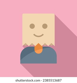 Anonymous packet face icon flat vector. Human customer job. Business person
