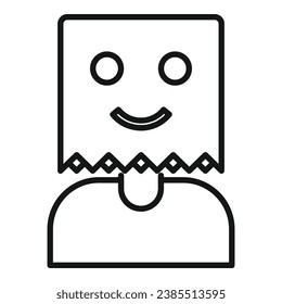 Anonymous packet face icon outline vector. Human customer job. Business person