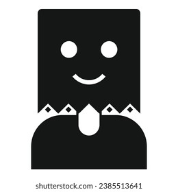 Icono de cara de paquete anónimo vector simple. Trabajo de cliente humano. Persona de negocios