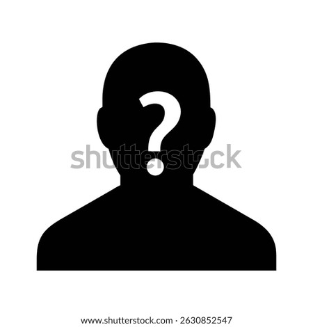 Anonymous Person Silhouette with Question Mark for Identity Concealment