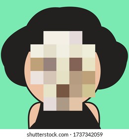 Anonyme Personen haben ein Pixel. Verschwinde aus dem Gesicht. Abbildung der ZensurConcept-Karte