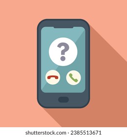 Anonymous phone call icon flat vector. Face mark user. Agent data profile