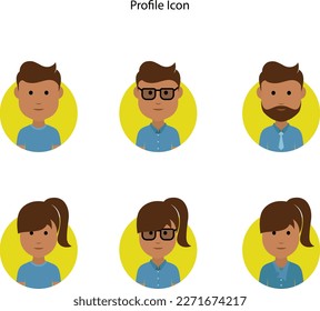 Conjunto de iconos de perfil anónimo. Caricatura del icono de perfil anónimo para diseño web, logotipo, aplicación, aislado en fondo blanco