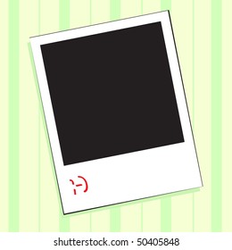 Anonymous snapshot with little smiley faces drawn on the white, vector
