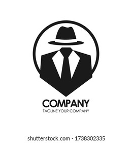 logotipo de traje anónimo. logotipo vectorial. ilustración.