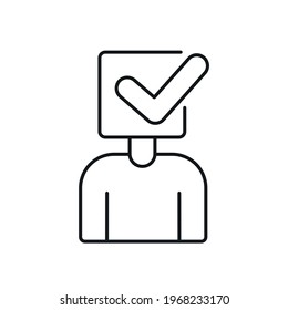 Anonymous survey linear icon. Voting. Thin line customizable illustration. Contour symbol. Vector isolated outline drawing. Editable stroke