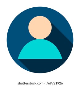 Anonymous User Circle Icon. Vector Illustration Flat Style with Long Shadow.