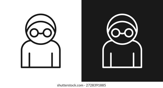 Icono De Usuario Anónimo En Estilo De Línea En Blanco Y Negro