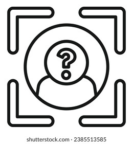 Anonymous user person icon outline vector. Avatar face head. Agent guess who