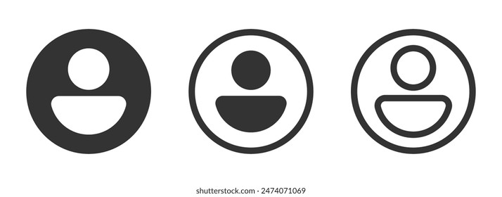 Anonymous user portrait flat vector icon concepts