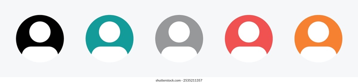 Usuários anônimos que projetam ícones de vetor de retrato. Ícone de retrato de usuário anônimo