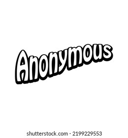 Anonymous V33 Typografy Patch Streetwear, Urban Design Black Color Patch Commercial Use
