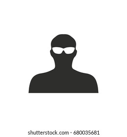 Anonymous vector icon. Black illustration isolated on white background for graphic and web design.
