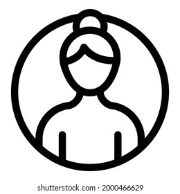 Icono de mujer anónima. Esquema Icono vectorial de mujer anónima para el diseño web aislado en fondo blanco