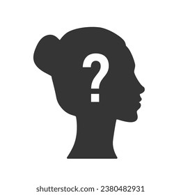 Anonymous woman icon. User no name. Secret person, unknown, incognito. Vector