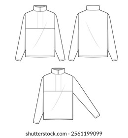 Anorak jacket mockup template clothing vector design