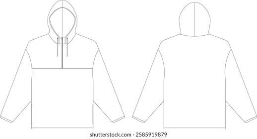 Anorak Jacket Vector Mockup Template