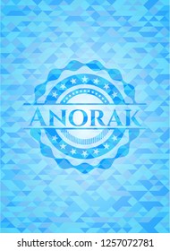 Anorak realistic light blue mosaic emblem