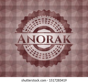 Anorak red seamless geometric pattern emblem. Seamless.