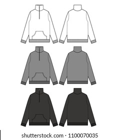 anorak track top fashion vector illustration flat sketches template