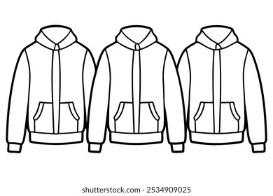 anorak vector line art illustration (1)