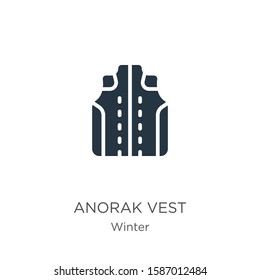 Anorak vest icon vector. Trendy flat anorak vest icon from winter collection isolated on white background. Vector illustration can be used for web and mobile graphic design, logo, eps10