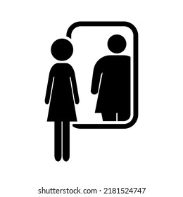 Icono de vector negro de Anorexia sobre fondo blanco