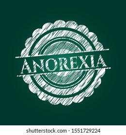 Anorexia chalk emblem written on a blackboard. Vector Illustration. Detailed.
