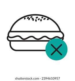 anorexia icon of no eating burgers vector isolated
