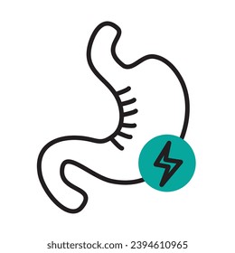 anorexia icon of stomach vector isolated