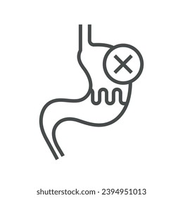 anorexia icon of stomach vector isolated