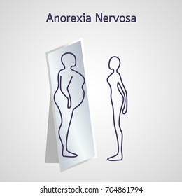 Anorexia Nervosa Vector Icon Illustration