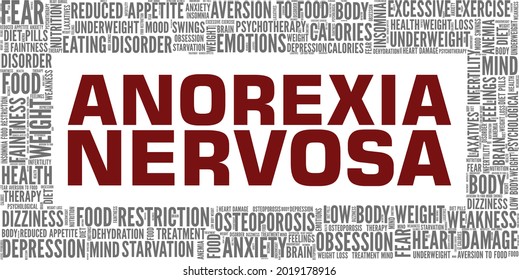 Anorexia Nervosa Vector Illustration Word Cloud Stock Vector (Royalty ...