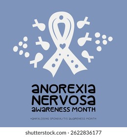 Anorexia nervosa Conscientização mês, Ilustração Vetor Conscientização Design.  