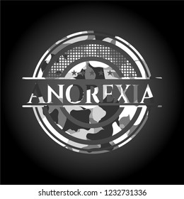 Anorexia on grey camouflage pattern