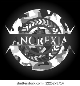 Anorexia on grey camouflaged pattern