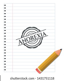 Anorexia Penciled. Vector Illustration. Detailed.