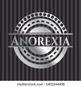 Anorexia silvery emblem or badge. Vector Illustration. Mosaic.