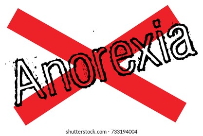 ANOREXIA sticker. Authentic design graphic stamp. Original series.