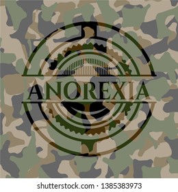 Anorexia written on a camouflage texture. Vector Illustration. Detailed.