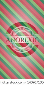 Anorexic christmas style emblem. Vector Illustration. Detailed.