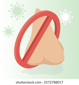Anosmia Awareness Day. No smell symptom. 3d isometric flat illustration.