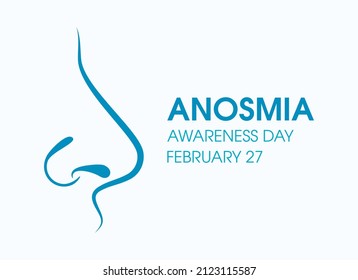 Anosmia Awareness Day vector. Nose in profile simple icon vector. The loss of the sense of smell. February 27, important day