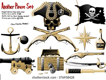 Another big Pirate Set with arms, treasures and pirate symbol