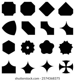 Another black color nice twelve pics set shape illustration and graphics design  