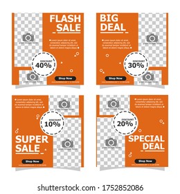 another style package template social media post orange colour for your business promotion