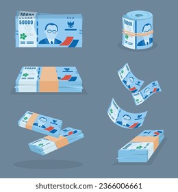 Another variety set of fifty thousand Indonesian rupiah currency paper money design