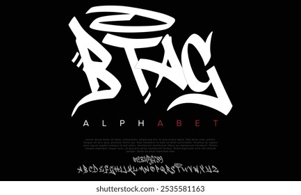 AnotherTag vector font alphabet with numbers