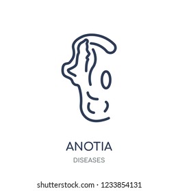 Anotia icon. Anotia linear symbol design from Diseases collection. Simple outline element vector illustration on white background