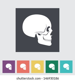 Anotomy skull Flat icon. Vector illustration.